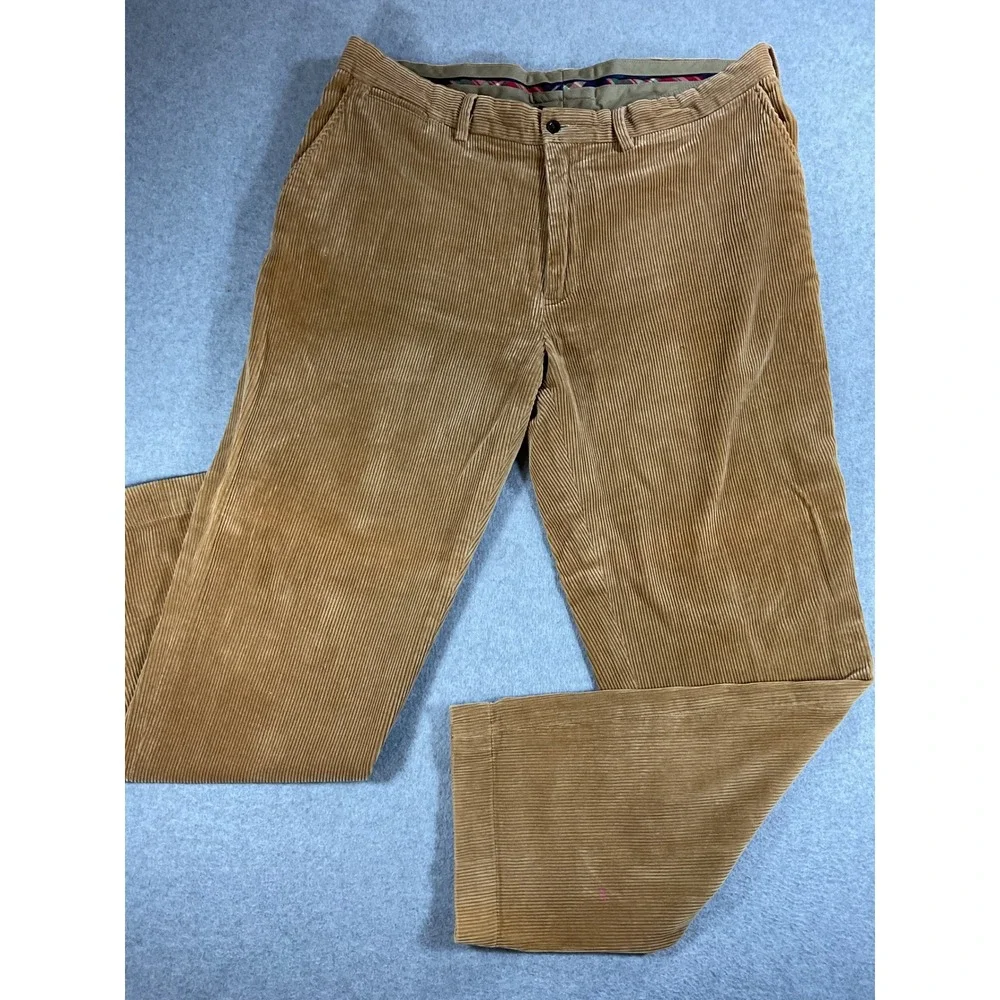 Polo Ralph Lauren Preston Pant 40x31 Tan Corduroy Straight Leg Trousers 1643